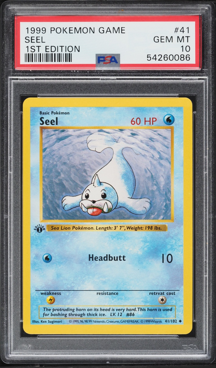 1999 Pokemon Base Set Shadowless 1st Edition Seel #41 PSA 10 GEM MINT