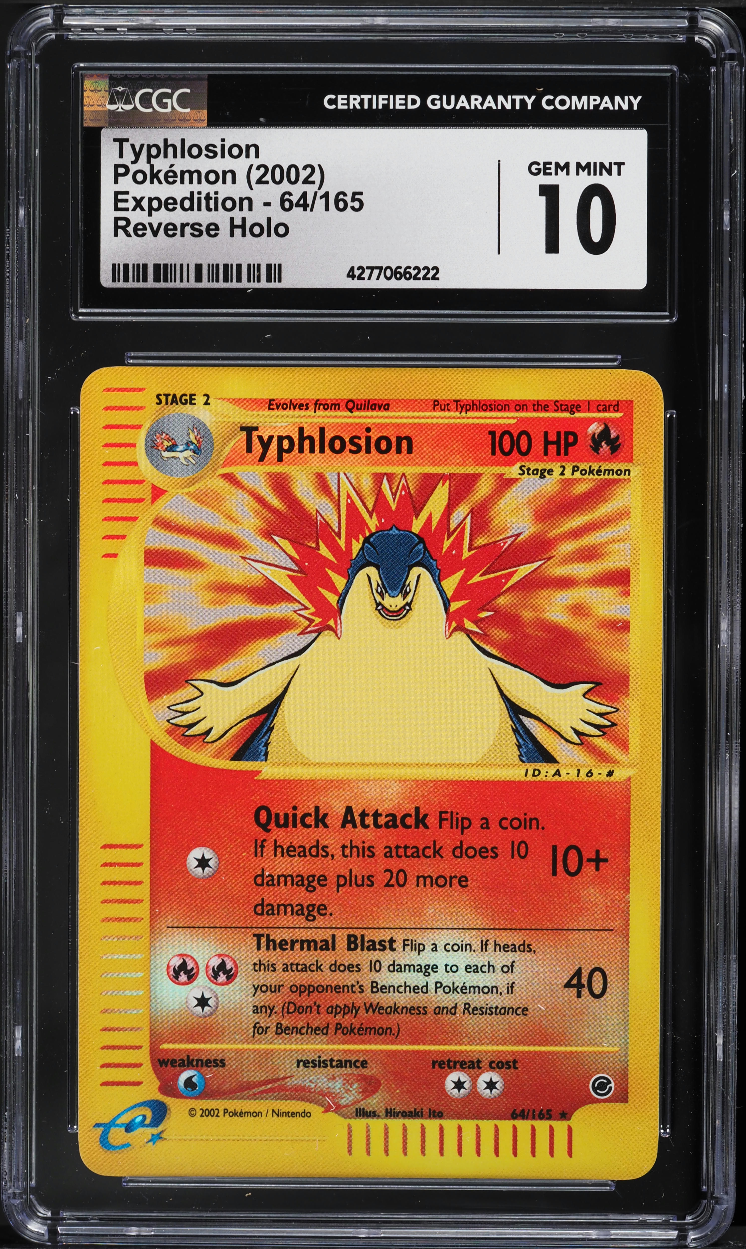 2002 Pokemon Expedition Reverse Holo Typhlosion #64 CGC 10 GEM MINT