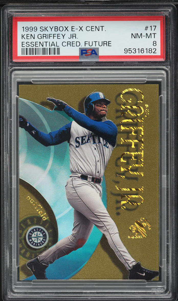 1999 Skybox E-X Essential Credentials Future Ken Griffey Jr. /104 #17 PSA 8