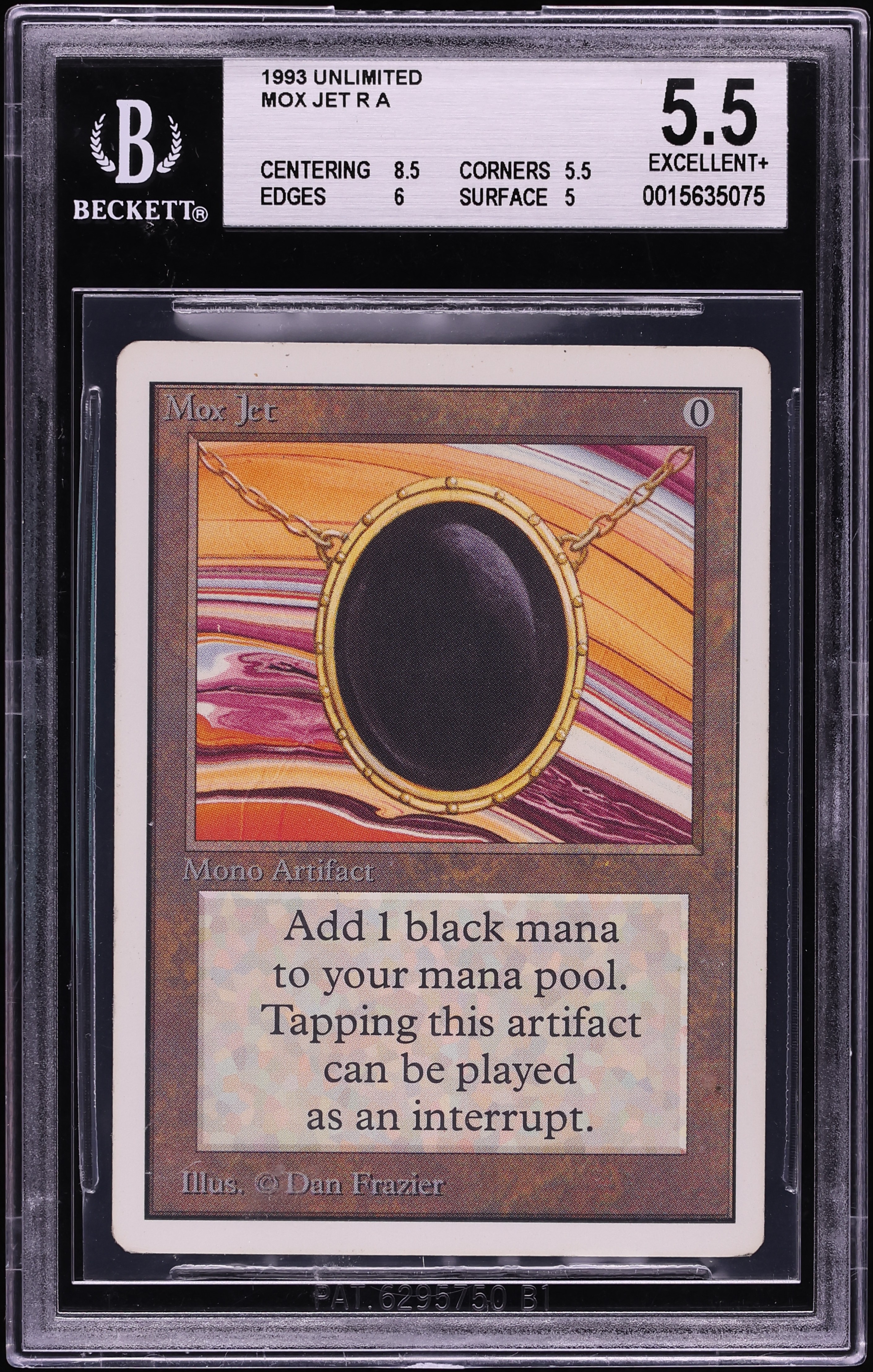 1993 Magic The Gathering MTG Unlimited Mox Jet BGS 5.5 EX+
