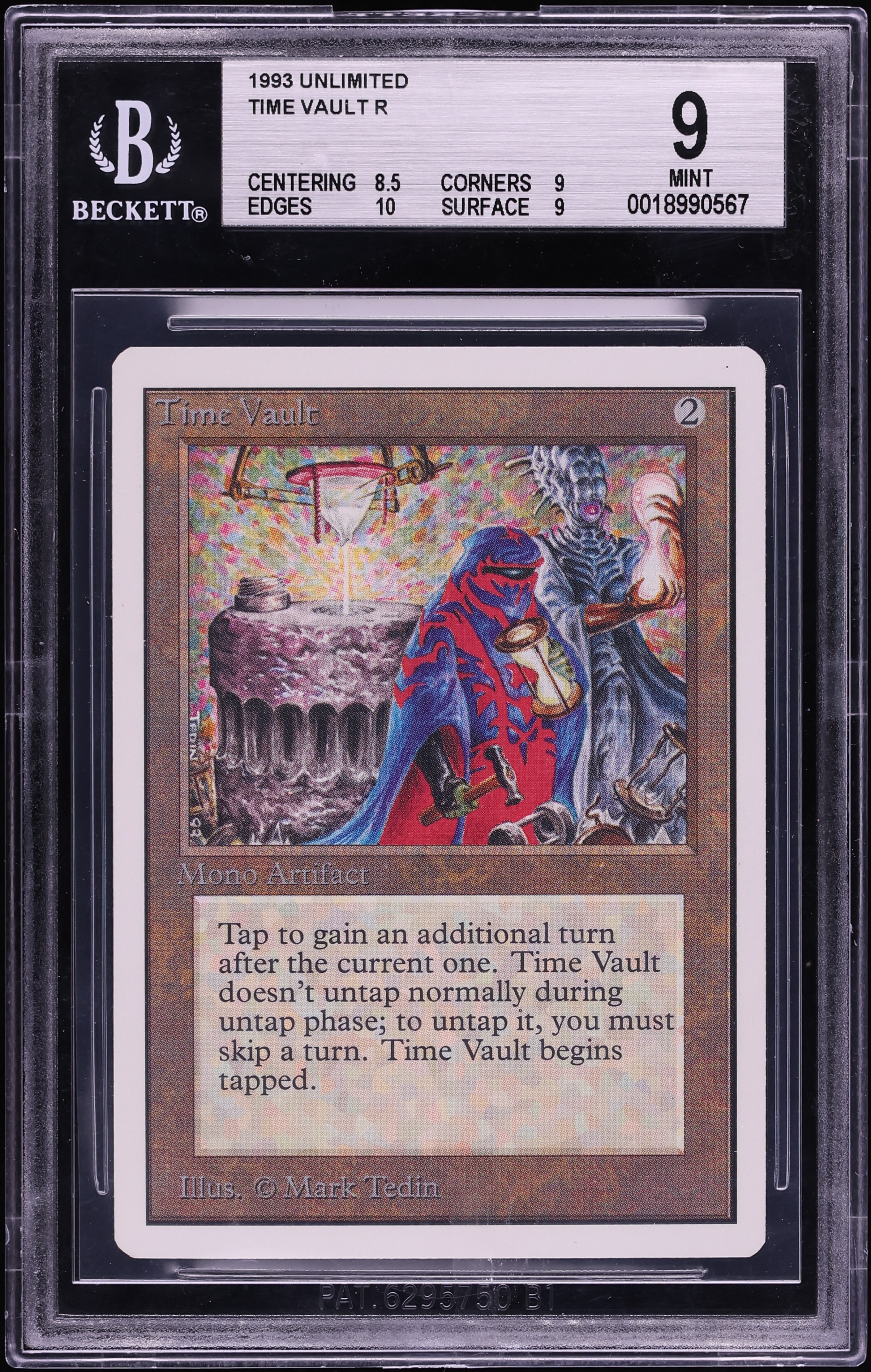 1993 Magic The Gathering MTG Unlimited Time Vault BGS 9 MINT