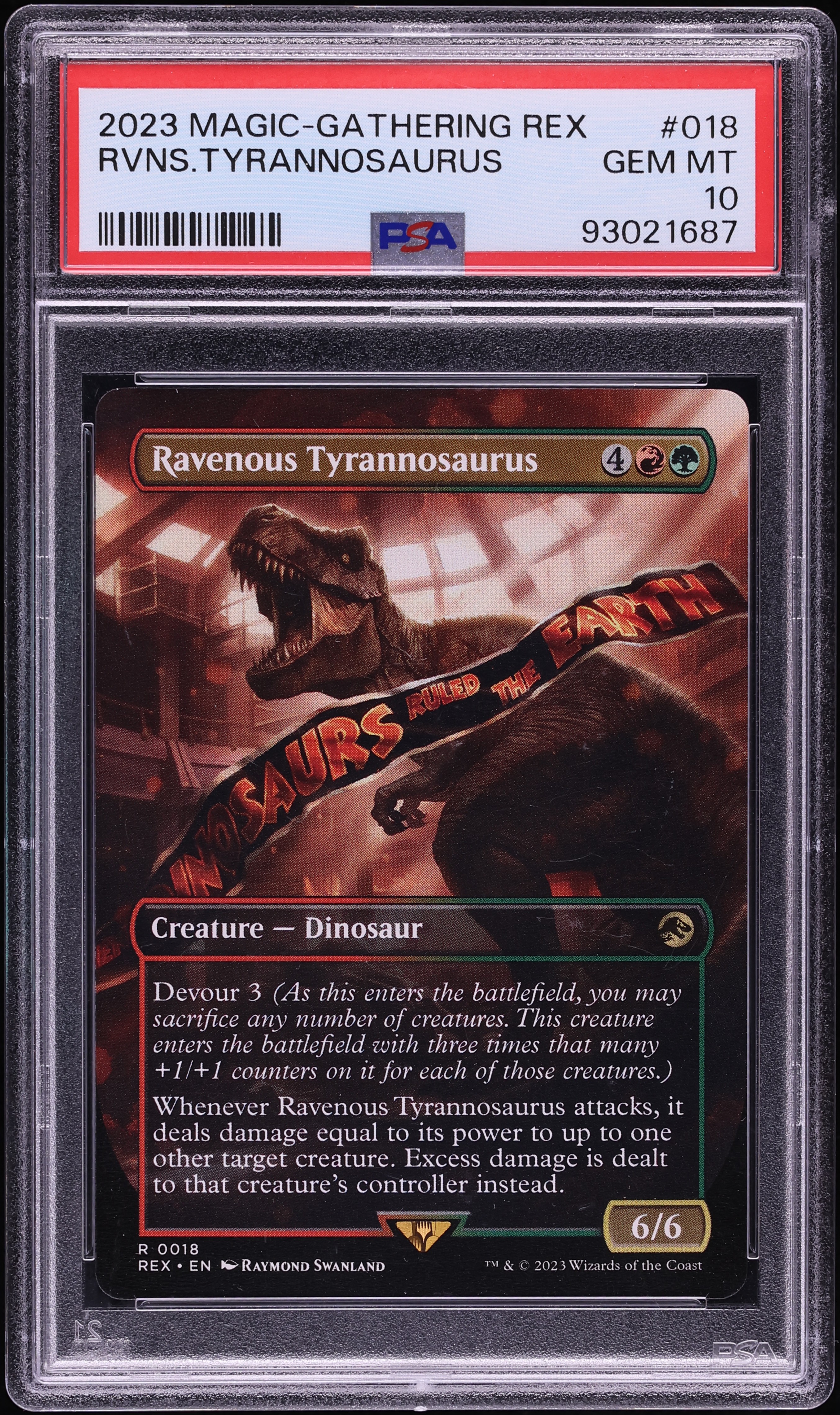 2023 Magic The Gathering MTG Caverns Ixalan Jurassic Ravenous Tyrannosaurus PSA 10 GEM MINT