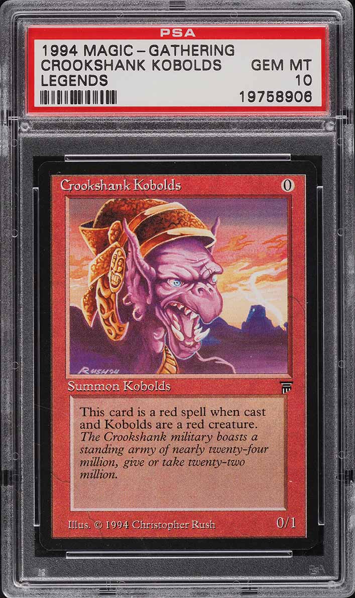 1994 Magic The Gathering MTG Legends Crookshank Kobolds C R PSA 10 GEM ...