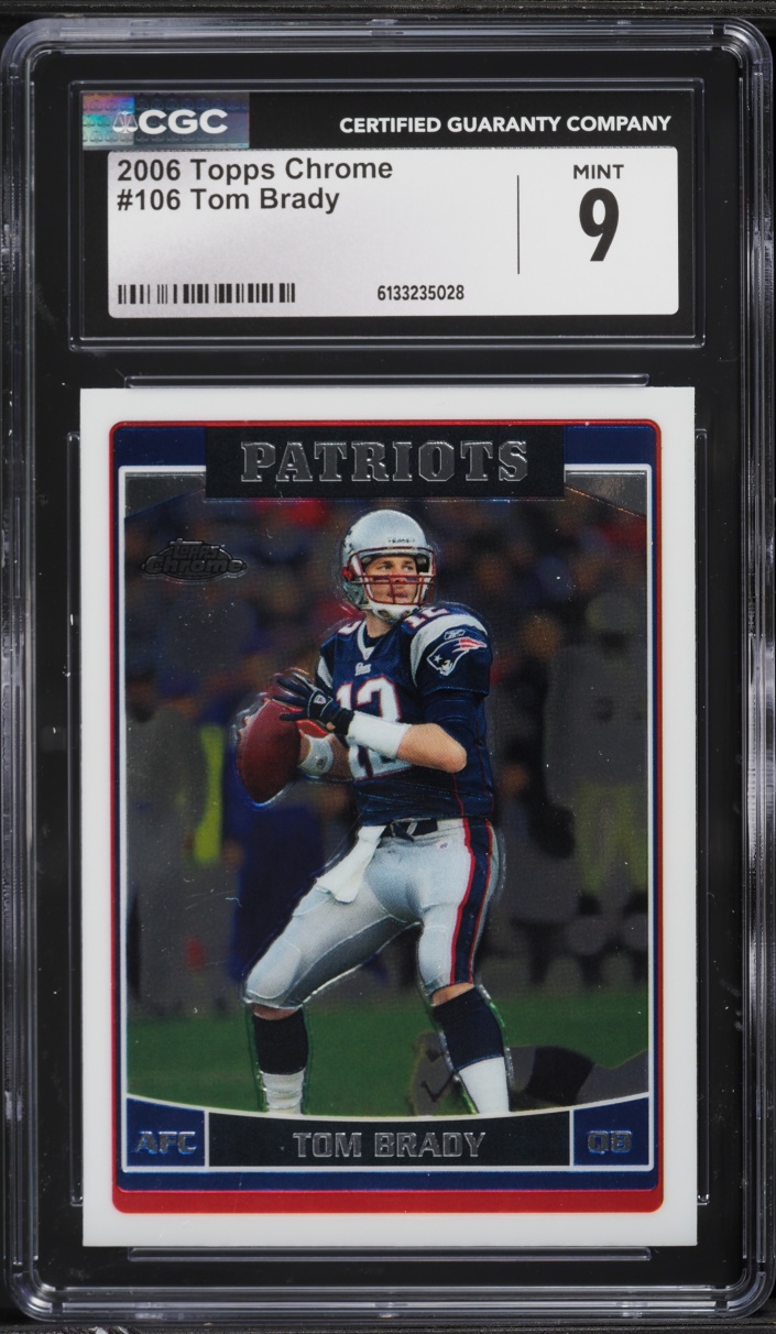 2006 Topps Chrome Refractor Tom Brady #106 CGC 9 MINT