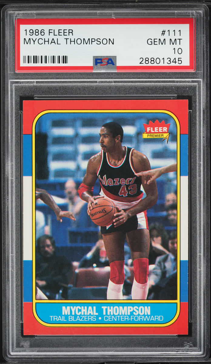 1986 Fleer Basketball Mychal Thompson #111 PSA 10 GEM MINT