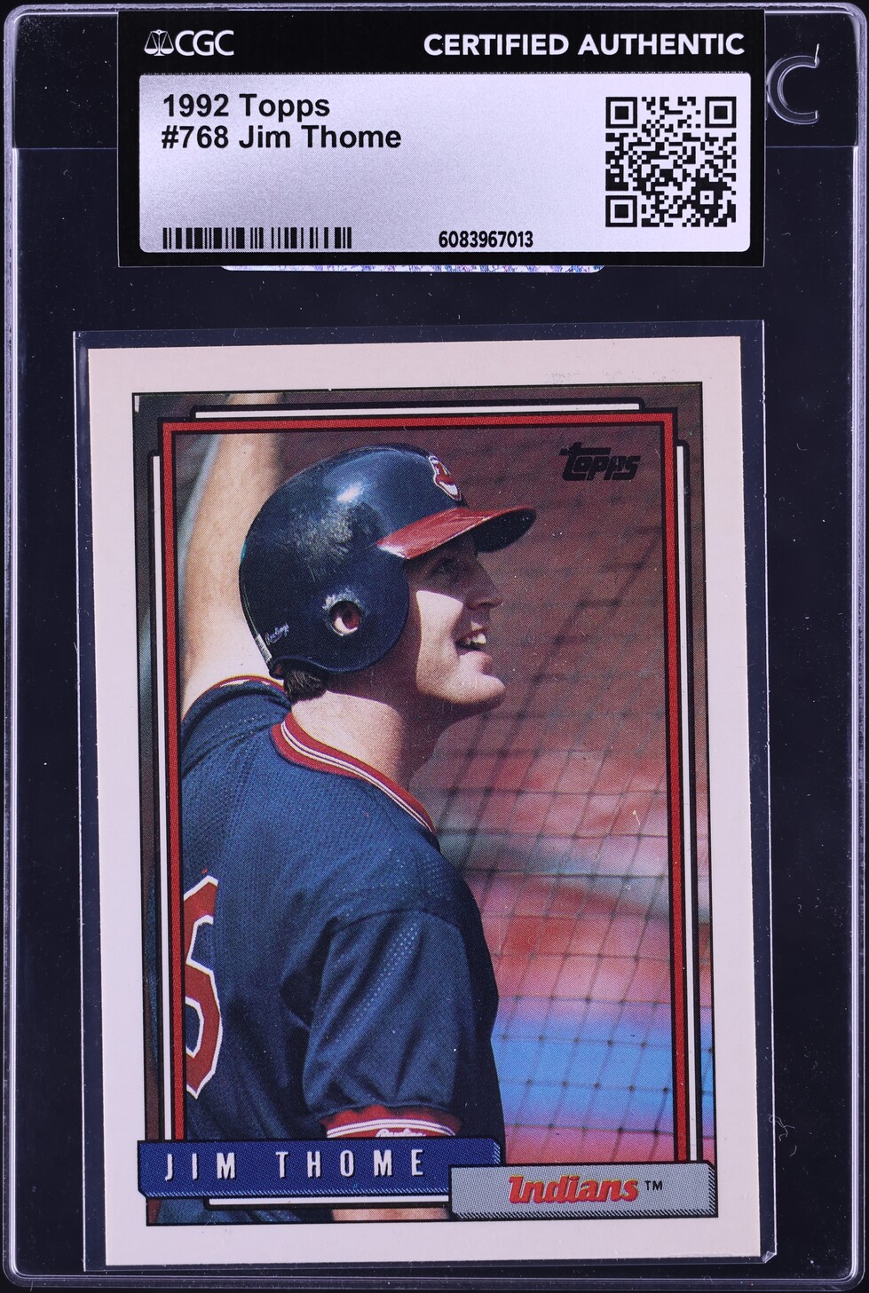 1992 Topps Jim Thome ROOKIE #768 CGC AUTH