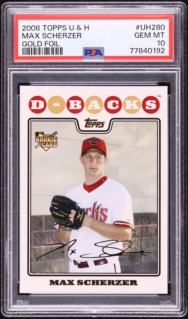 2008 Topps Update & Highlights Gold Foil Max Scherzer ROOKIE #UH280 PSA 10 GEM MINT