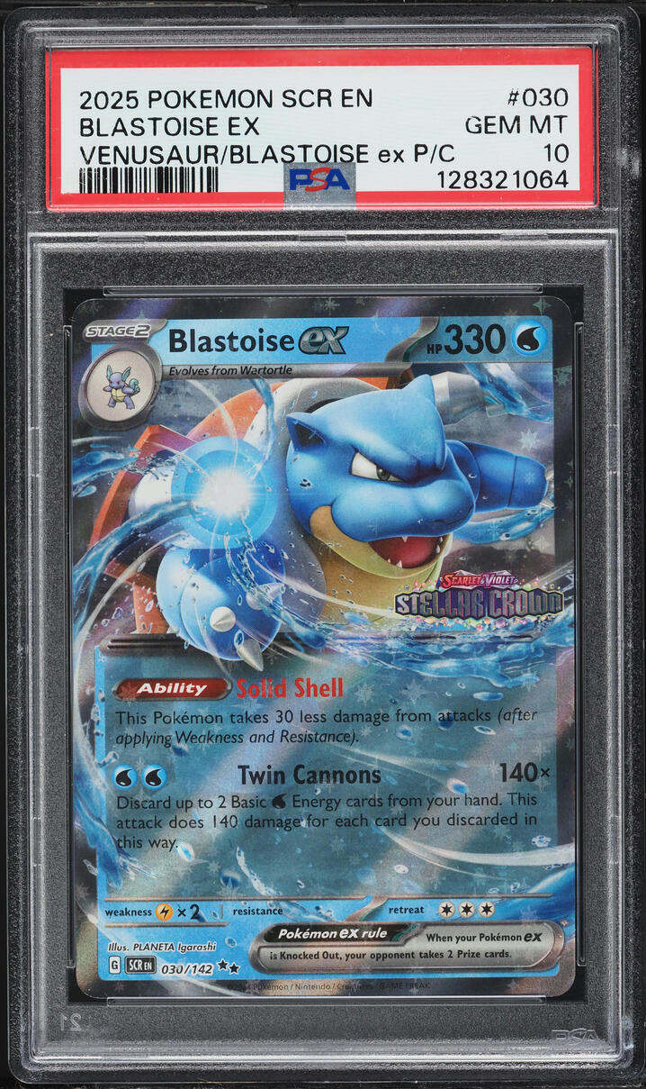 2025 Pokemon Scarlet & Violet Stellar Crown Premium Collection Blastoise EX #030 PSA 10 GEM