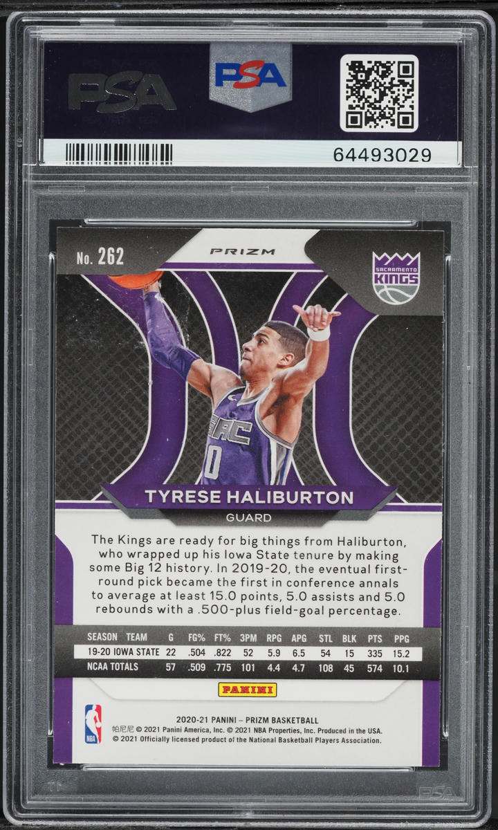 2020 Panini Prizm Blue Wave Tyrese Haliburton ROOKIE #262 PSA 10 GEM MINT