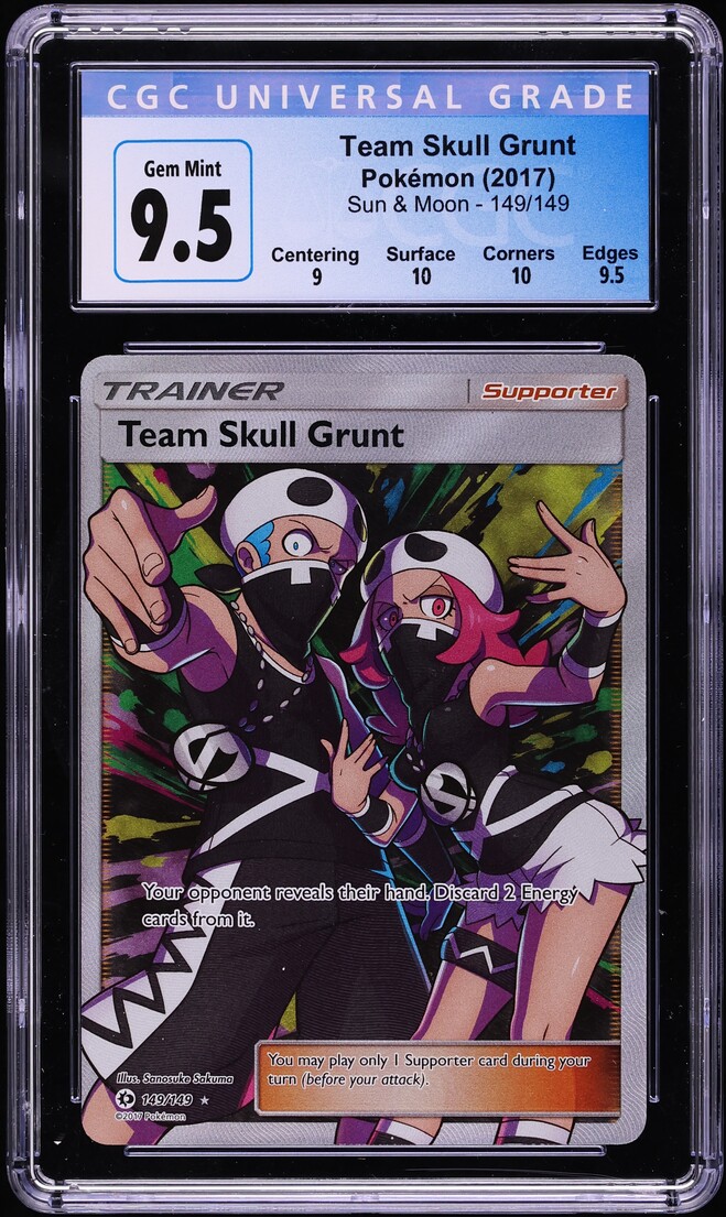 2017 Pokemon Sun & Moon Full Art Team Skull Grunt #149 CGC 9.5 GEM MINT
