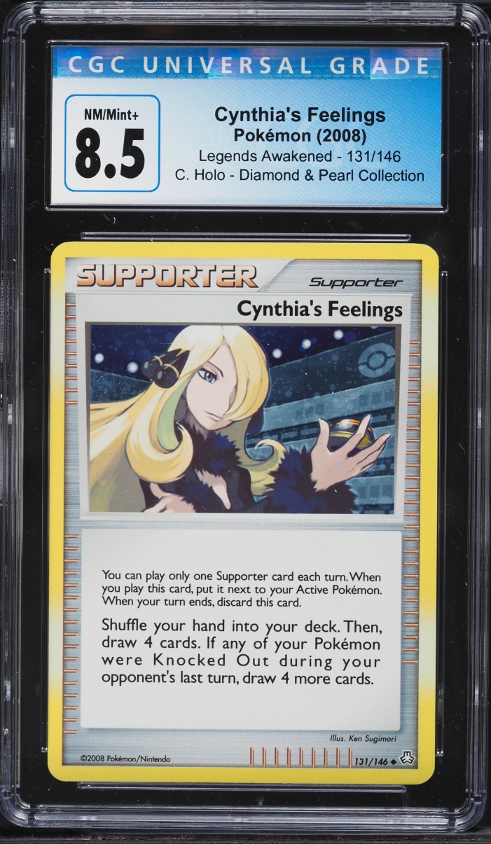 2008 Pokemon Diamond & Pearl Legends Awakened Holo Cynthia's Feelings CGC 8.5 NM-MT+
