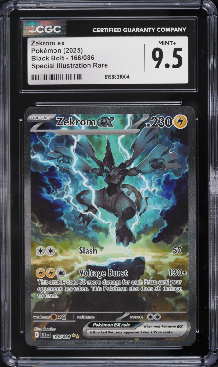 2025 Pokemon Scarlet & Violet Black Bolt SIR Zekrom EX #166 CGC 9.5 MINT+