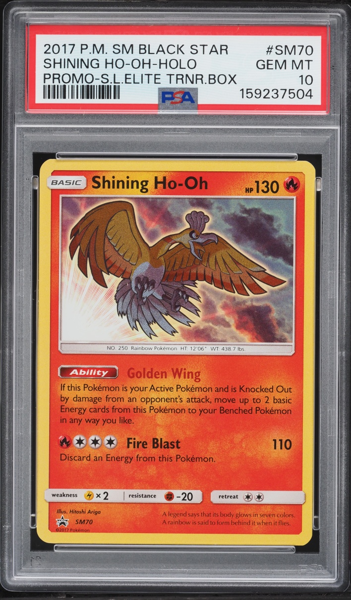2017 Pokemon Sun & Moon Promo Legends ETB Holo Shining Ho-Oh #SM70 PSA 10 GEM MINT