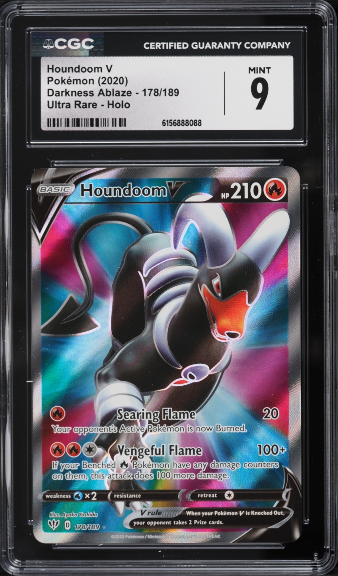 2020 Pokemon Sword & Shield Darkness Ablaze Full Art Houndoom V #178 CGC 9 MINT
