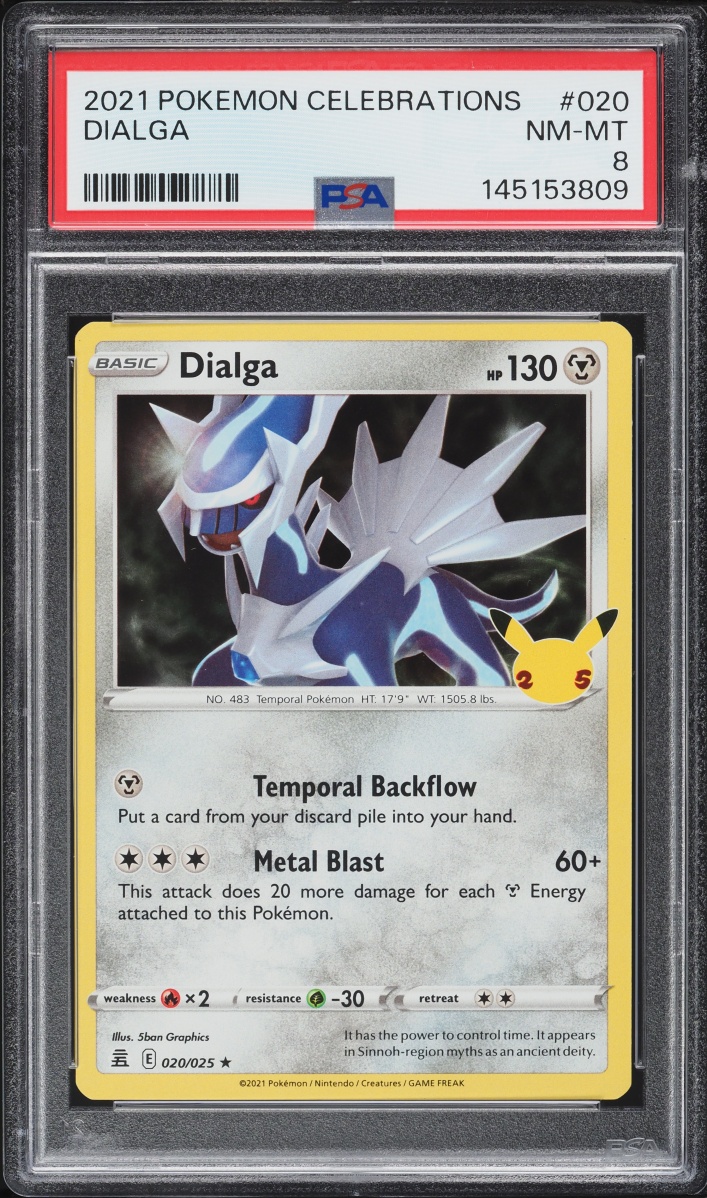 2021 Pokemon Sword & Shield Celebrations Dialga #020 PSA 8 NM-MT