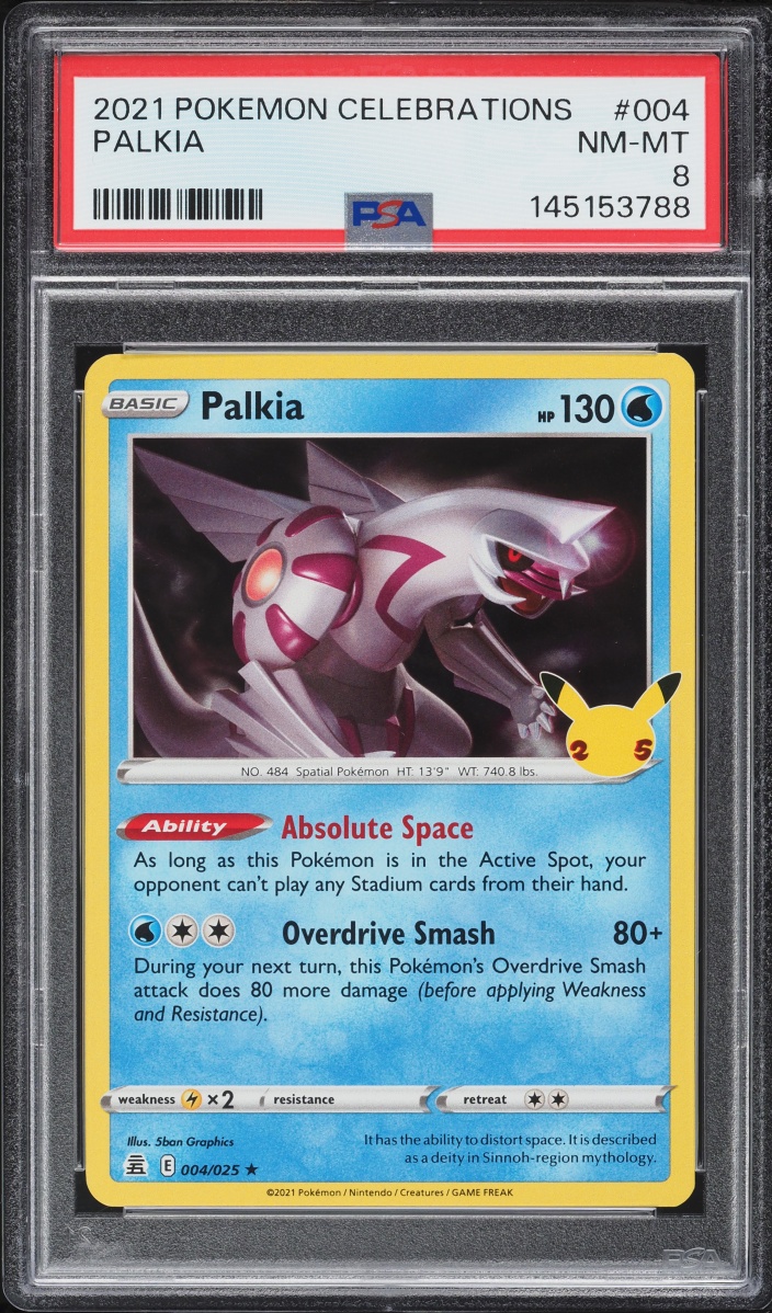 2021 Pokemon Sword & Shield Celebrations Palkia #4 PSA 8 NM-MT