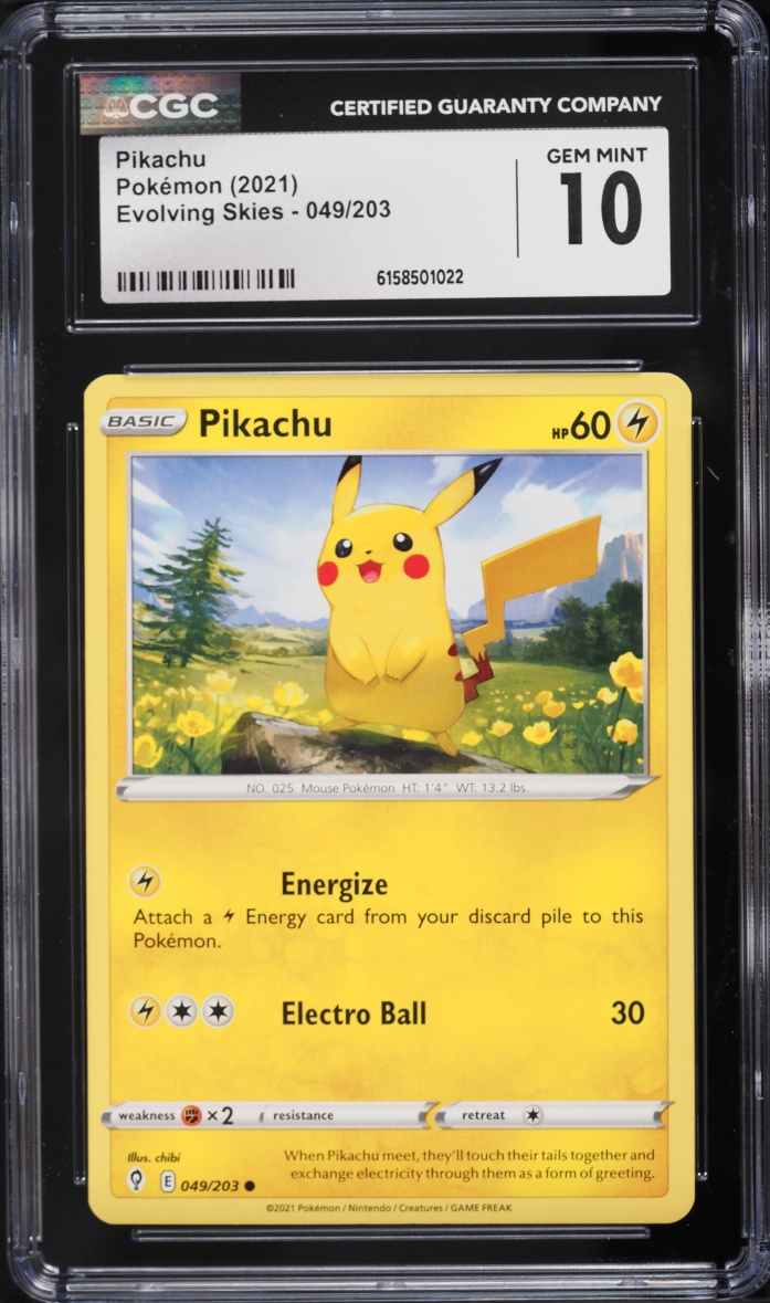 2021 Pokemon Sword & Shield Evolving Skies Pikachu #49 CGC 10 GEM MINT