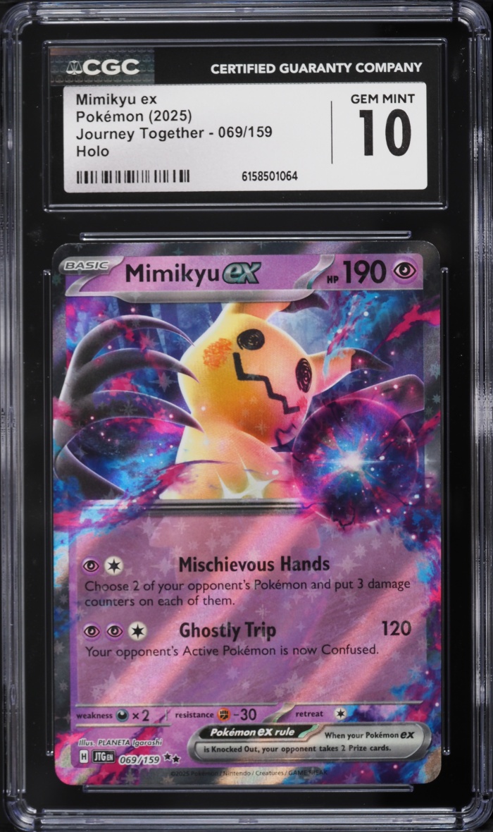 2025 Pokemon Scarlet & Violet Journey Together Holo Mimikyu EX #69 CGC 10 GEM MINT