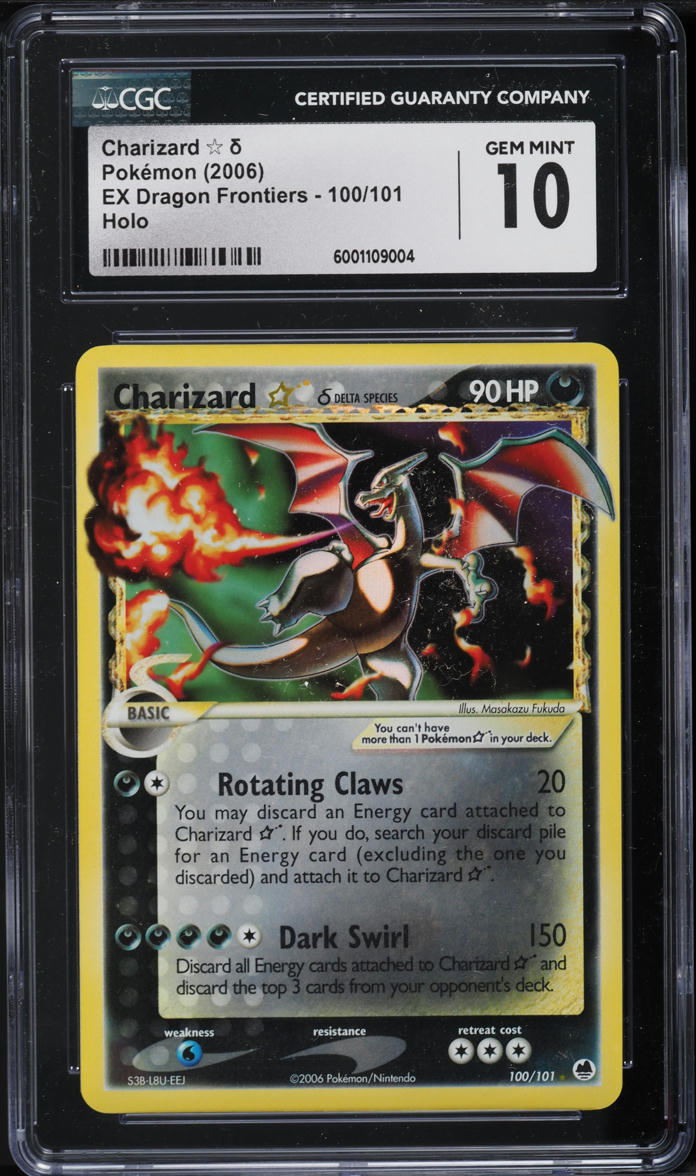 2006 Pokemon EX Dragon Frontiers Holo Charizard Gold Star #100 CGC 10 GEM MINT