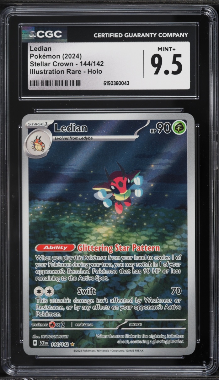 2024 Pokemon Scarlet & Violet Stellar Crown IR Ledian #144 CGC 9.5 MINT+