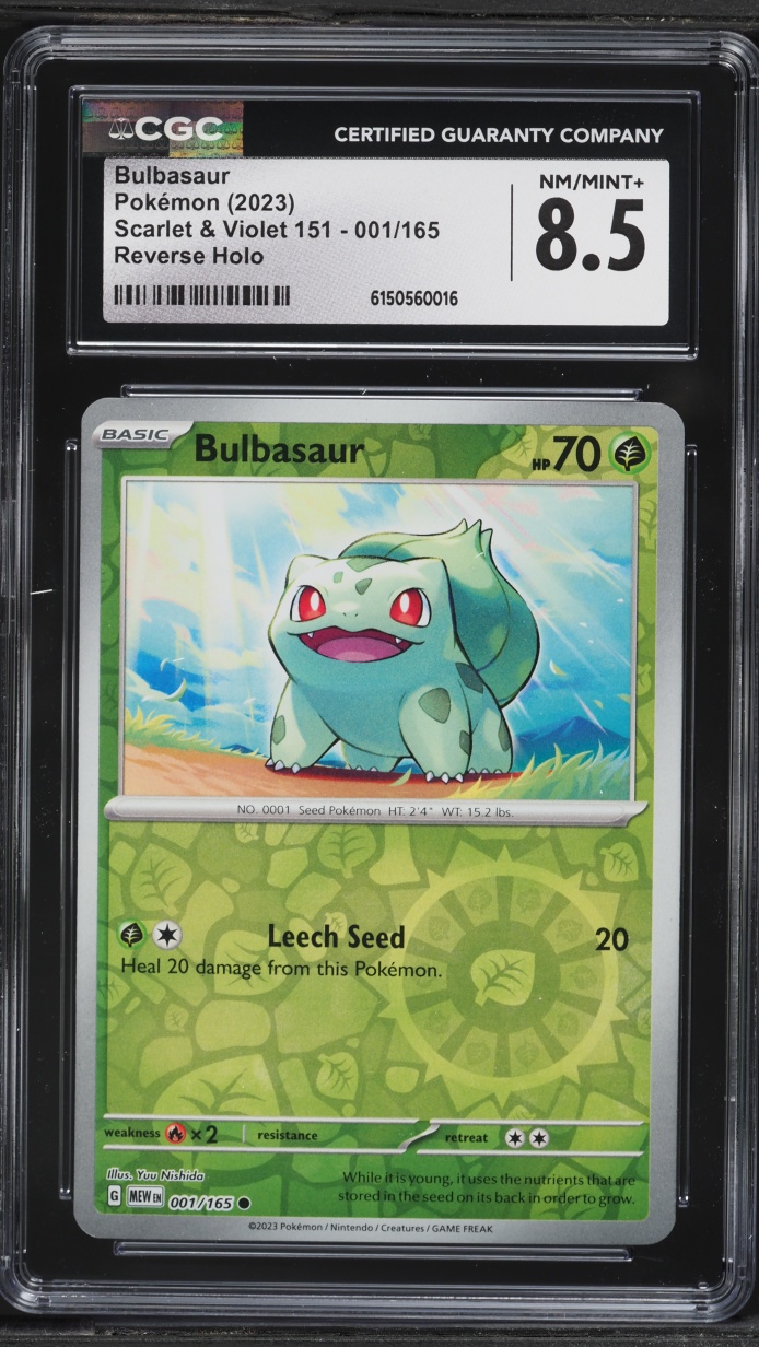 2023 Pokemon Scarlet & Violet 151 Reverse Holo Bulbasaur #1 CGC 8.5 NM-MT+