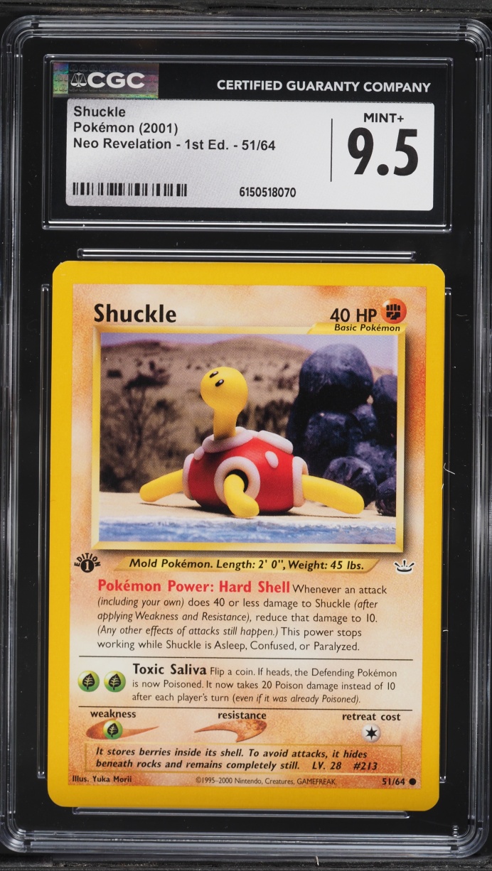 2001 Pokemon Neo Revelation 1st Edition Shuckle #51 CGC 9.5 MINT+