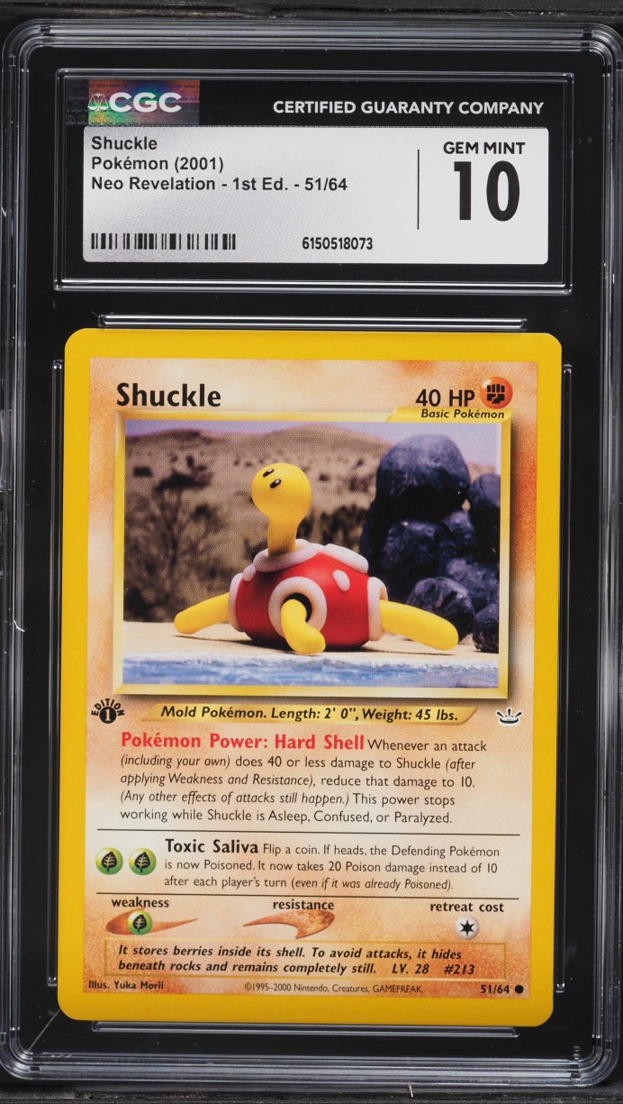 2001 Pokemon Neo Revelation 1st Edition Shuckle #51 CGC 10 GEM MINT