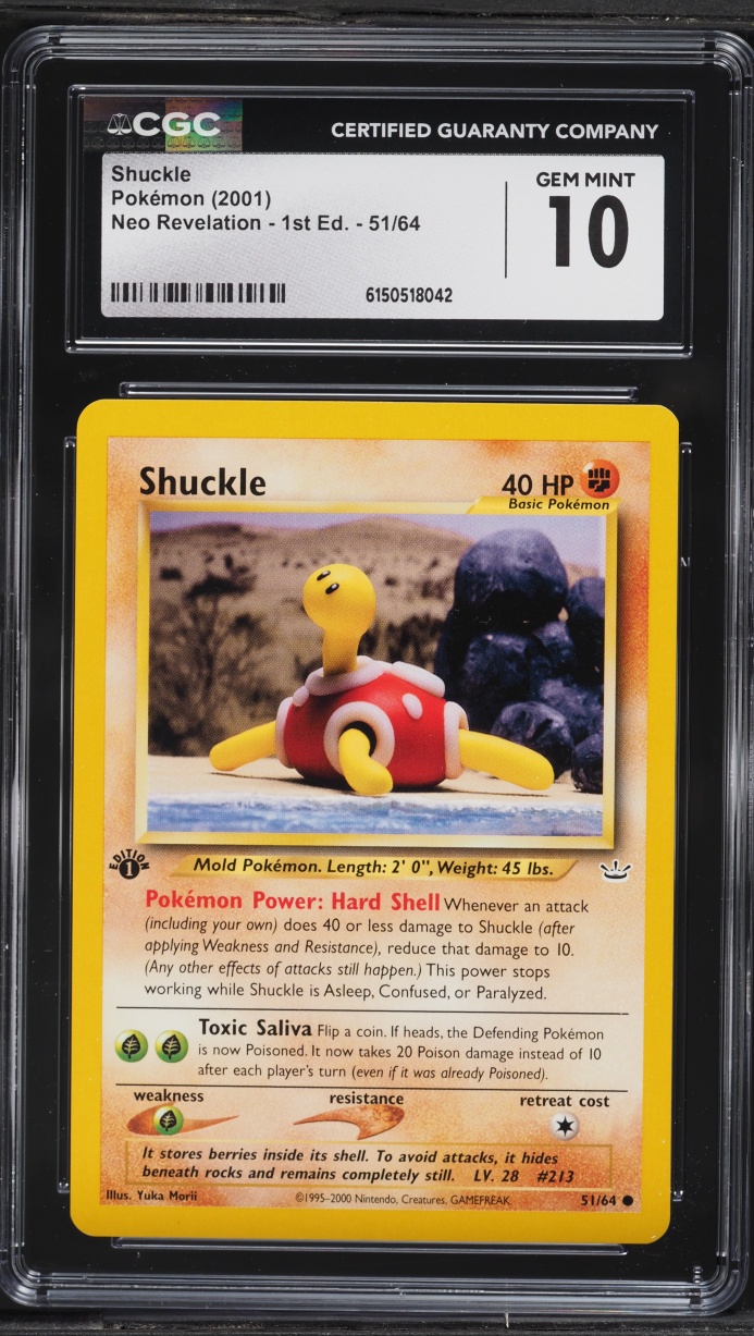 2001 Pokemon Neo Revelation 1st Edition Shuckle #51 CGC 10 GEM MINT