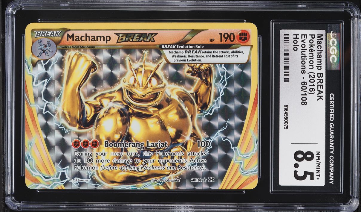 2016 Pokemon XY Evolutions Holo Machamp BREAK #60 CGC 8.5 NM-MT+