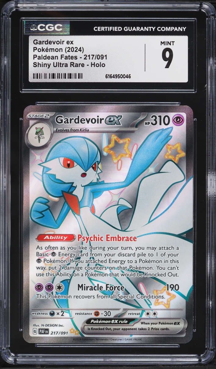 2024 Pokemon Scarlet & Violet Paldean Fates Full Art Gardevoir ex #217 CGC 9 MINT