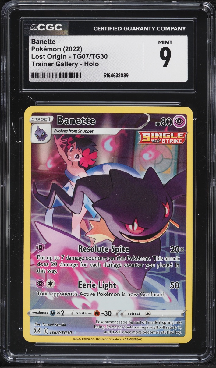 2022 Pokemon Sword & Shield Lost Origin Trainer Gallery CHR Banette #TG07 CGC 9 MINT