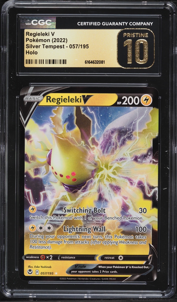 2022 Pokemon Sword & Shield Silver Tempest Holo Regieleki V #57 CGC 10 PRISTINE