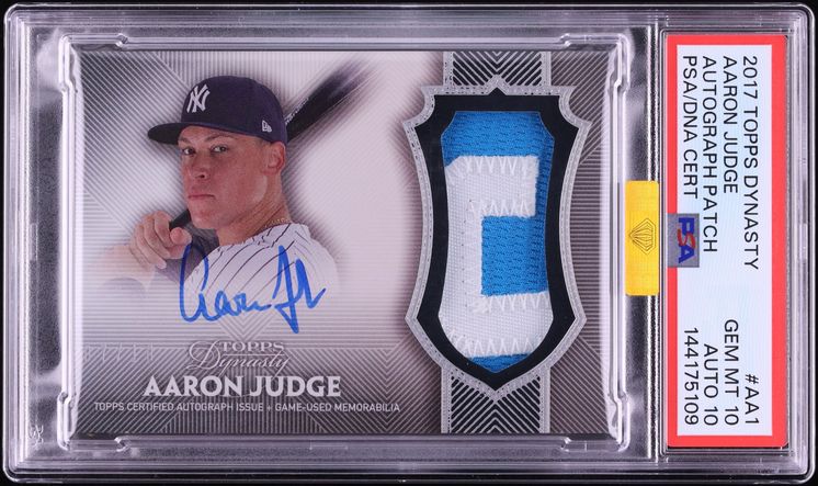 2017 Topps Dynasty Aaron Judge ROOKIE PATCH AUTO DNA 10 /10 #AA1 MBA PSA 10 GEM MINT
