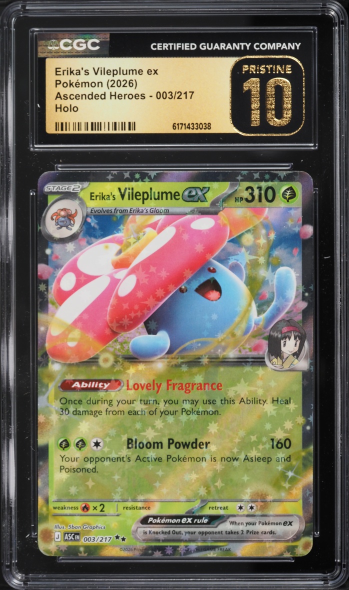 2026 Pokemon Mega Evolution Ascended Heroes Holo Erika'S Vileplume Ex #3 CGC 10 Pristine