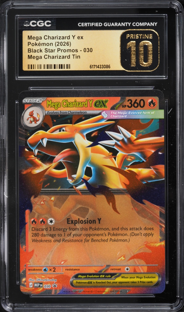 2026 Pokemon Mega Evolution Promo Tin Mega Charizard Y Ex #30 CGC 10 Pristine
