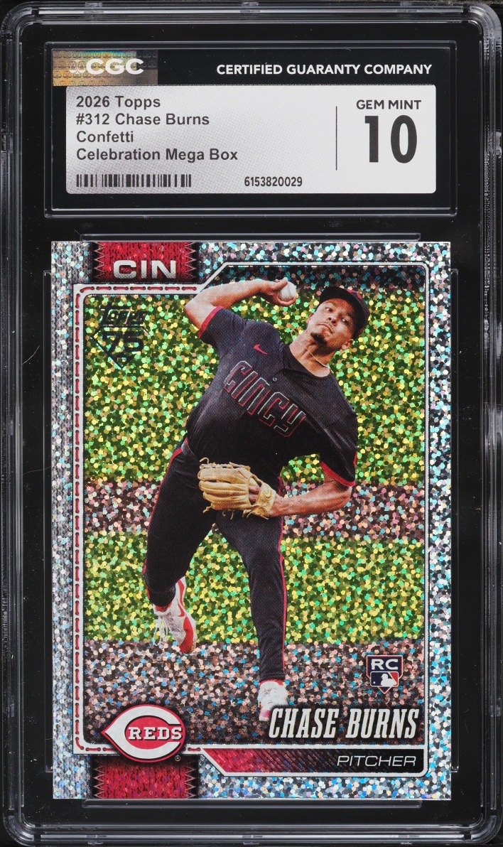 2026 Topps Celebration Mega Box Confetti Chase Burns ROOKIE #312 CGC 10 GEM MINT