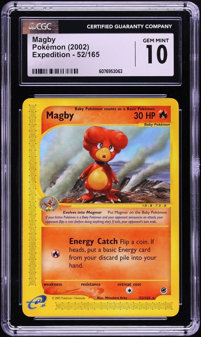 2002 Pokemon Expedition Magby #52 CGC 10 GEM MINT