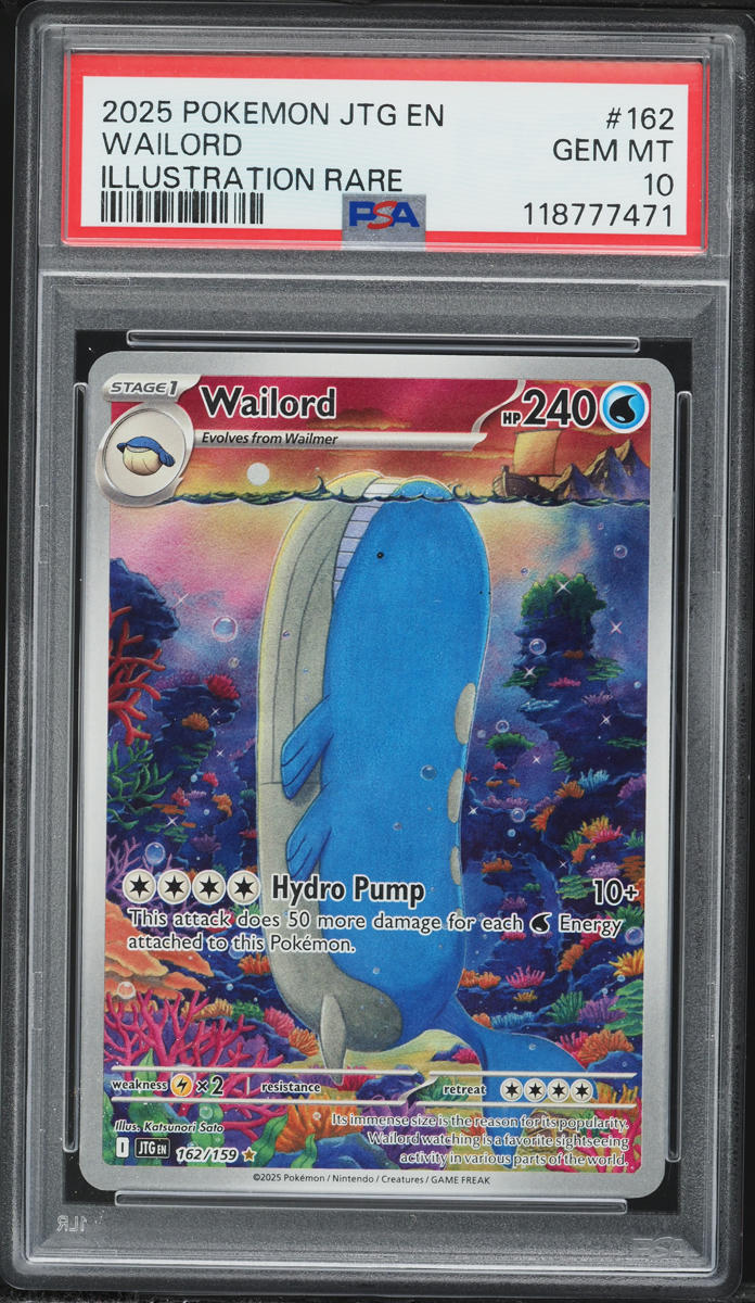 2025 Pokemon Scarlet & Violet Journey Together IR Wailord #162 PSA 10 GEM MINT