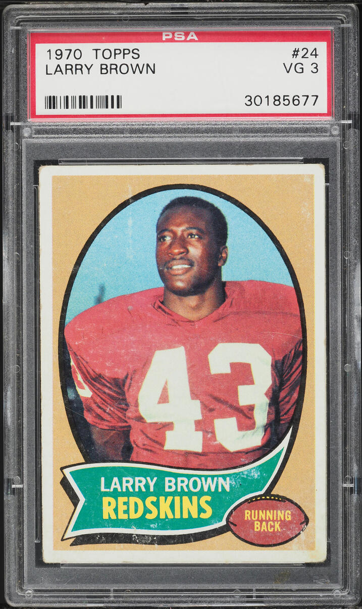 1970 Topps Football Larry Brown ROOKIE #24 PSA 3 VG