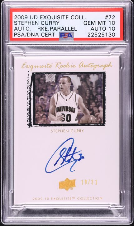 2009 Exquisite Collection Parallel Stephen Curry ROOKIE AUTO DNA 10 /31 PSA 10