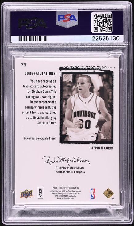 2009 Exquisite Collection Parallel Stephen Curry ROOKIE AUTO DNA 10 /31 PSA 10