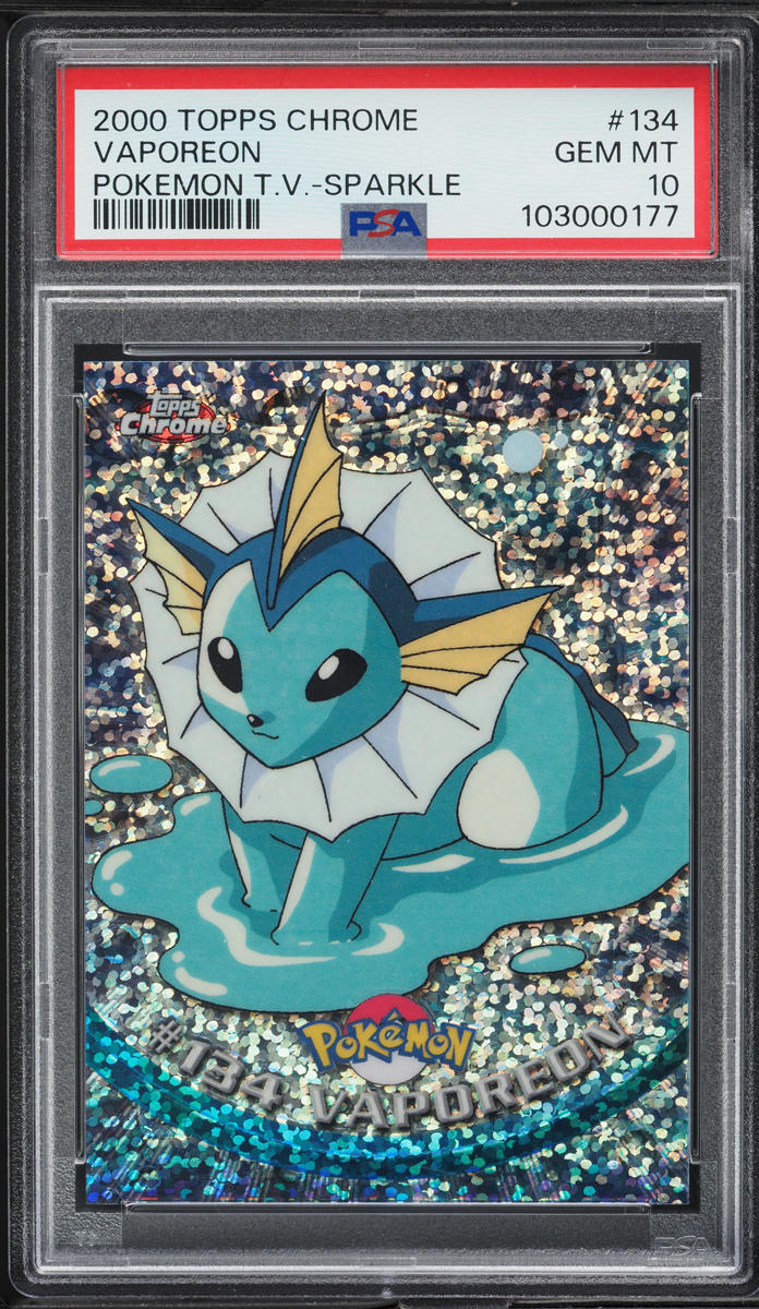 2000 Topps Chrome Pokemon Series 2 Sparkle Vaporeon #134 PSA 10 GEM MINT