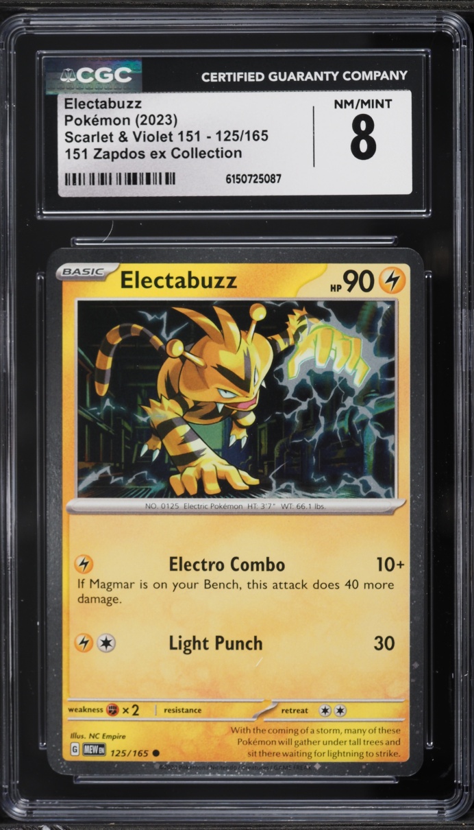 2023 Pokemon Scarlet & Violet Promo 151 Collection Cosmos Holo Electabuzz #125 CGC 8 NM-MT