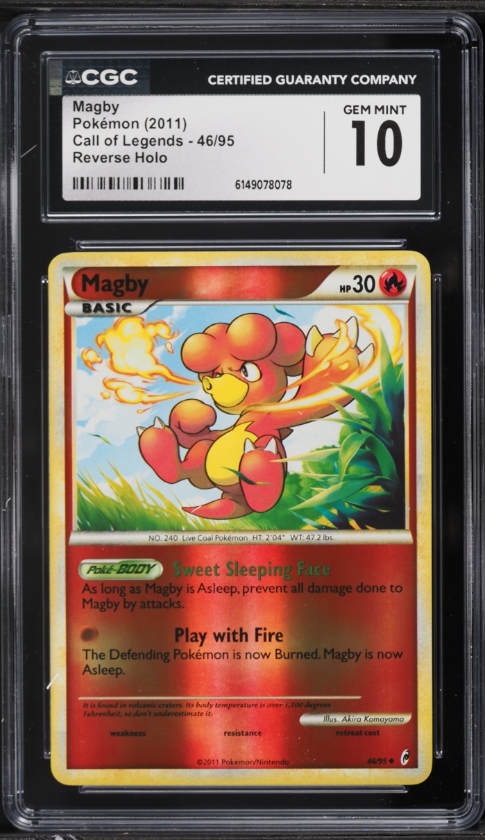 2011 Pokemon Call Of Legends Reverse Holo Magby #46 CGC 10 GEM MINT