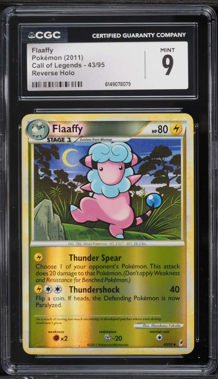 2011 Pokemon Call Of Legends Reverse Holo Flaaffy #43 CGC 9 MINT