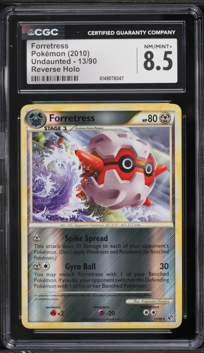 2010 Pokemon HeartGold & SoulSilver Undaunted Reverse Holo Forretress #13 CGC 8.5 NM-MT+