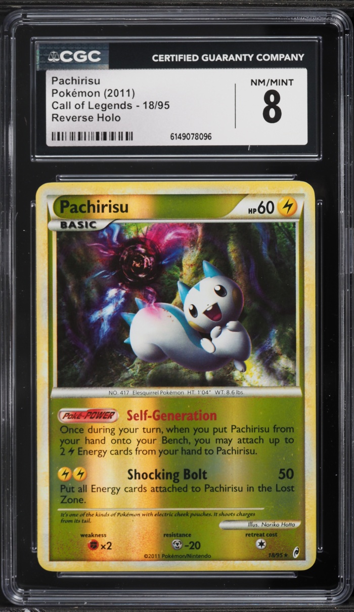 2011 Pokemon Call Of Legends Reverse Holo Pachirisu #18 CGC 8 NM-MT