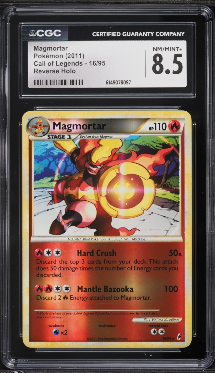 2011 Pokemon Call Of Legends Reverse Holo Magmortar #16 CGC 8.5 NM-MT+