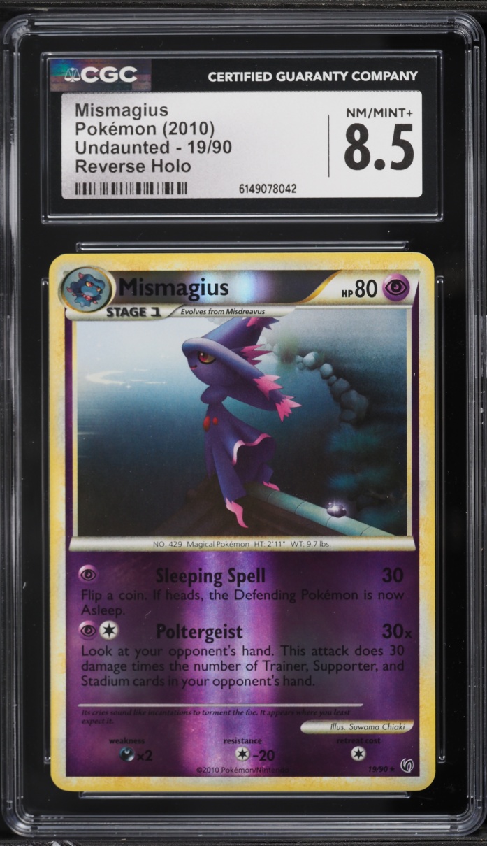2010 Pokemon HeartGold & SoulSilver Undaunted Reverse Holo Mismagius #19 CGC 8.5 NM-MT+