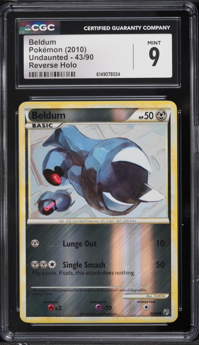 2010 Pokemon HeartGold & SoulSilver Undaunted Reverse Holo Beldum #43 CGC 9 MINT